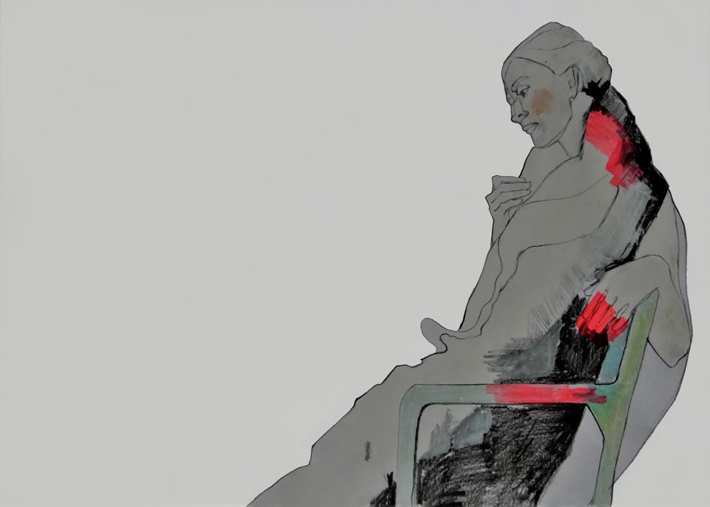 Mulher sentada, pensativa de Doris Schmitz