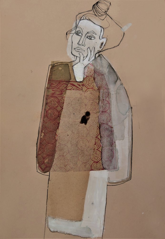 Retrato de uma mulher pensativa de Doris Schmitz