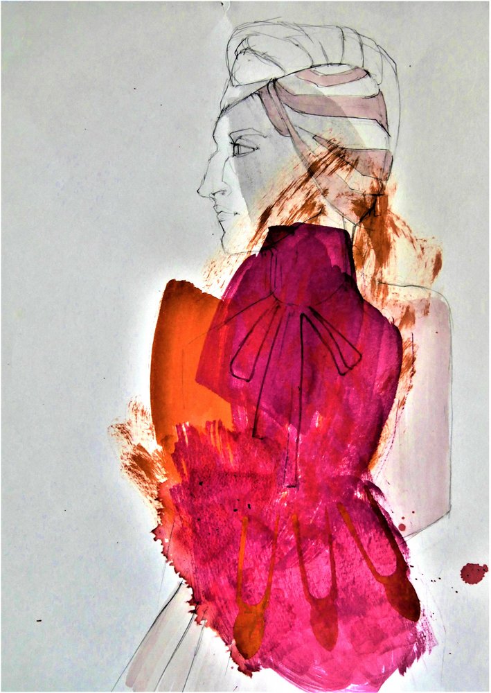 Mulher de moda abstrata em rosa de Doris Schmitz
