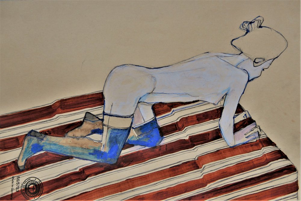 Mulher sensual ajoelhada de Doris Schmitz