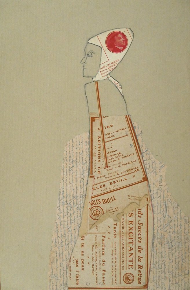 Retrato estilizado em papel de Doris Schmitz