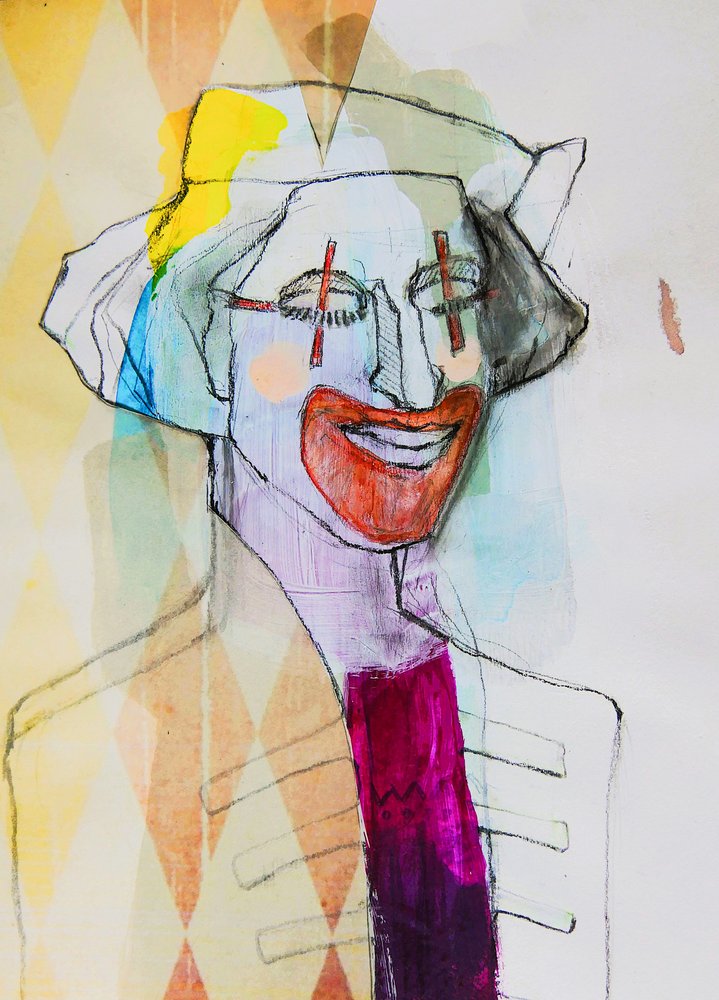Retrato de um palhaço caprichoso de Doris Schmitz