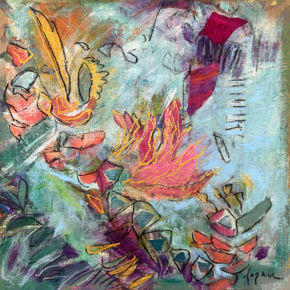 Flores do Jardim Abstrato de Dorothy Fagan