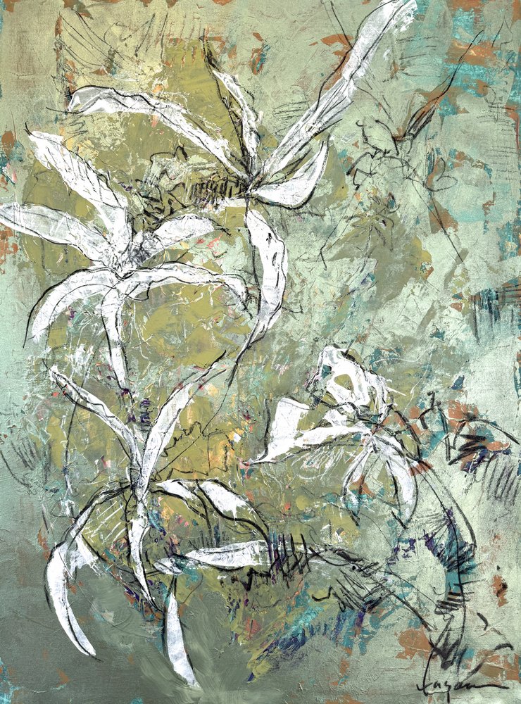 Abstrato floral verde de Dorothy Fagan