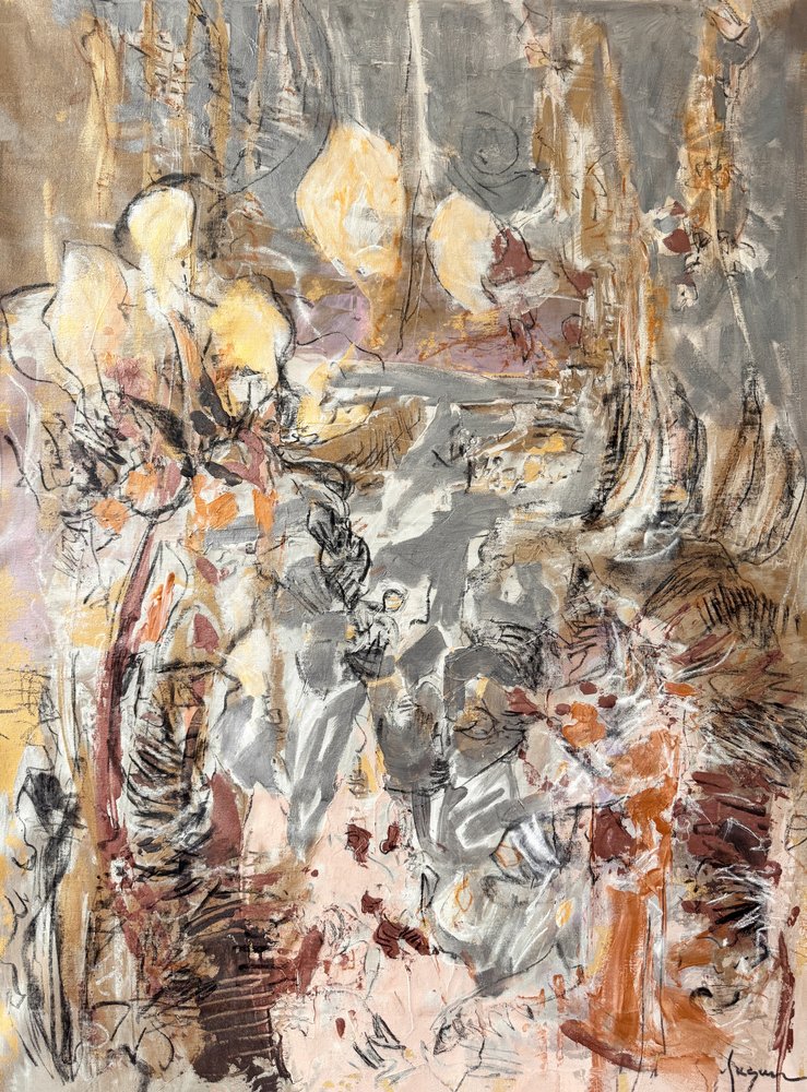 Abstrato floral texturado de Dorothy Fagan
