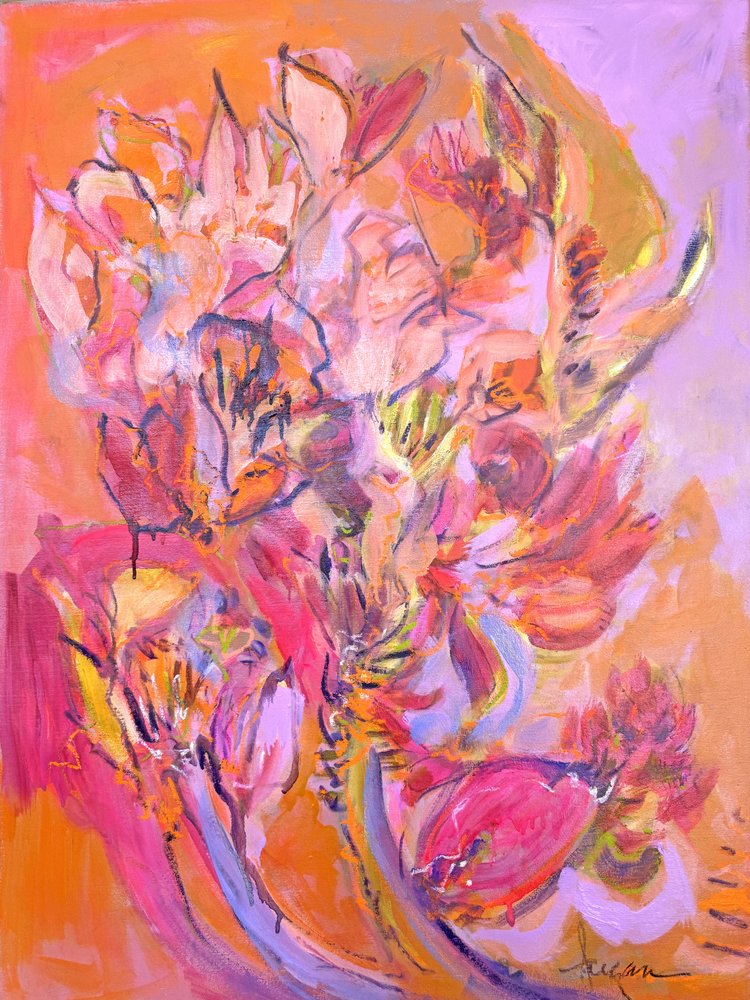 Flores abstratas e vibrantes de Dorothy Fagan