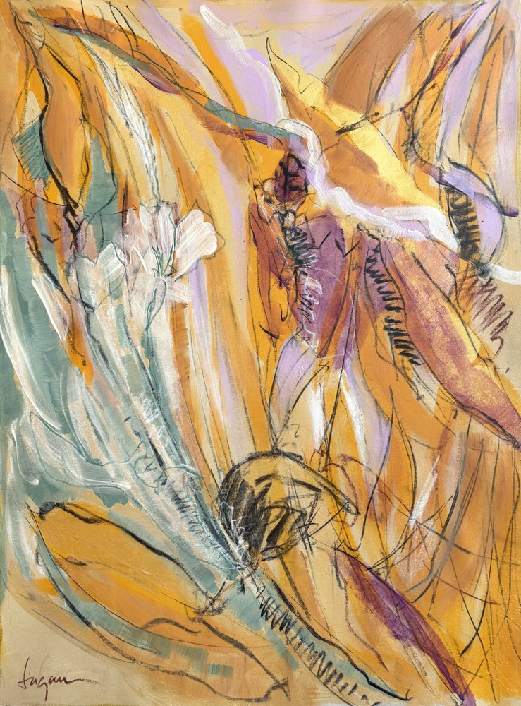 Motivos botânicos abstratos e vibrantes de Dorothy Fagan