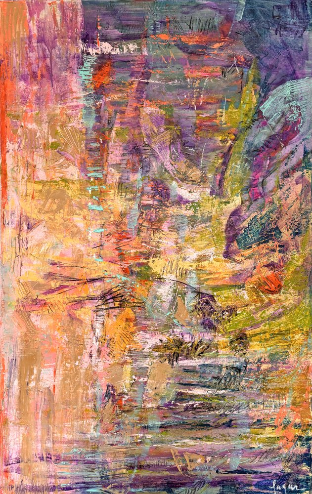 Pinceladas abstratas vibrantes de Dorothy Fagan