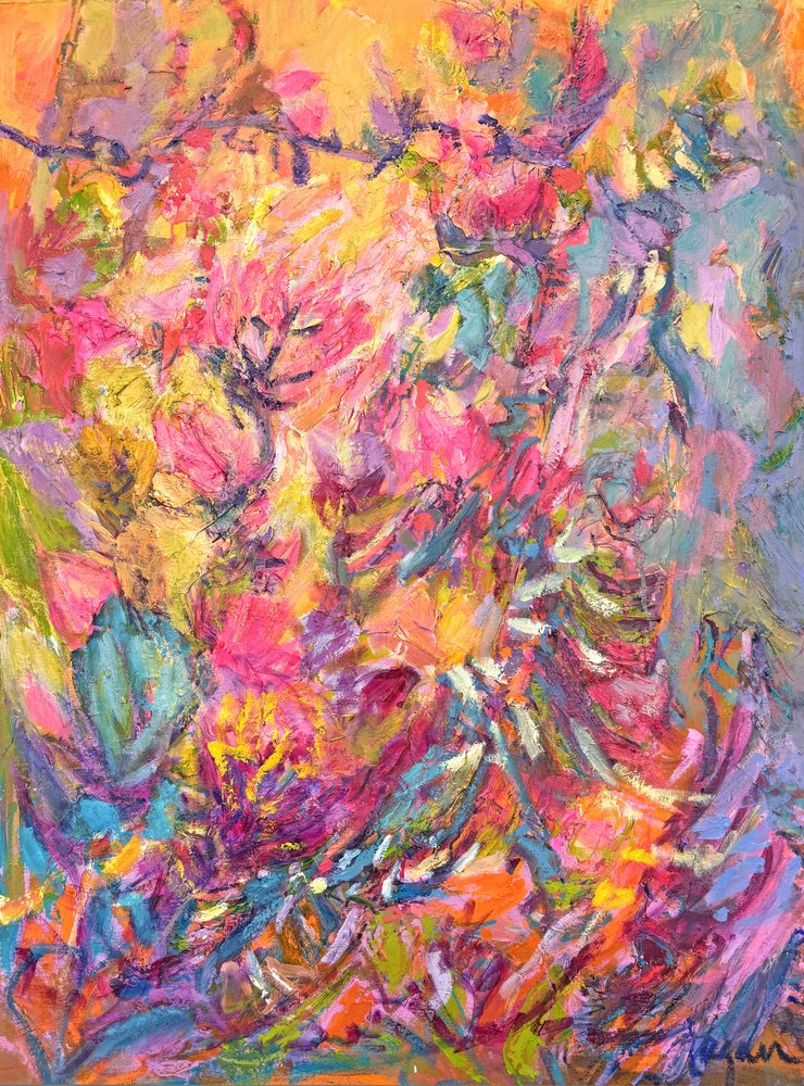 Impressão floral vibrante de Dorothy Fagan