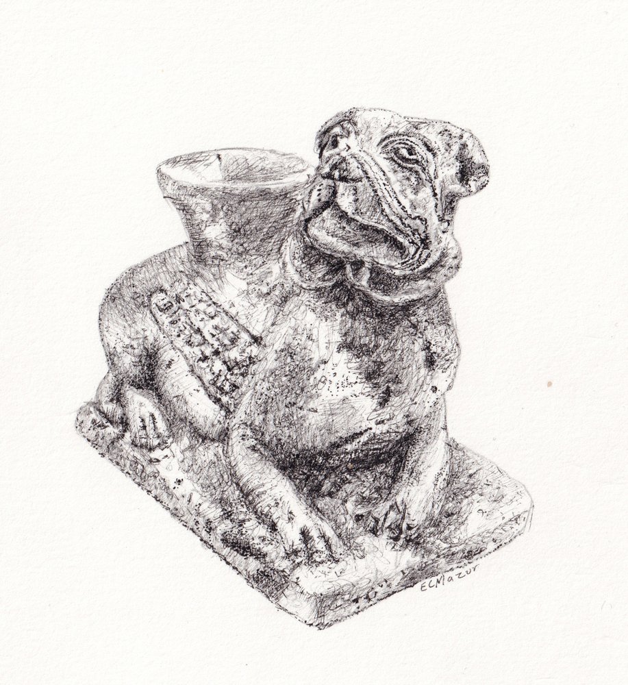 Encantadora estátua de bulldog de EC Mazur
