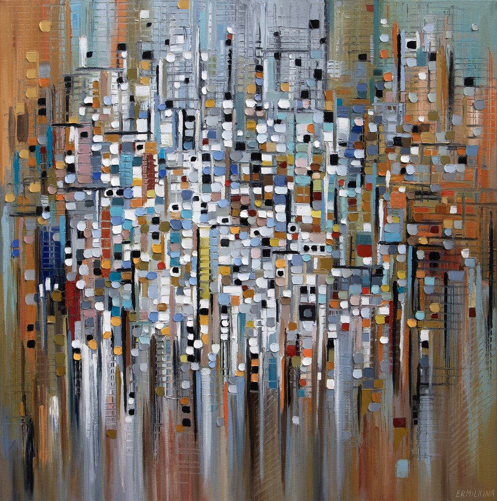 Cidade abstrata e vibrante de Ekaterina Ermilkina