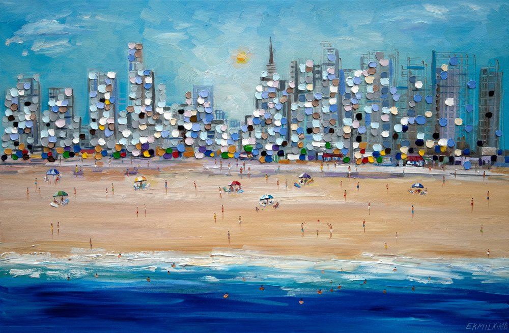 Praia da Cidade Vibrante de Ekaterina Ermilkina