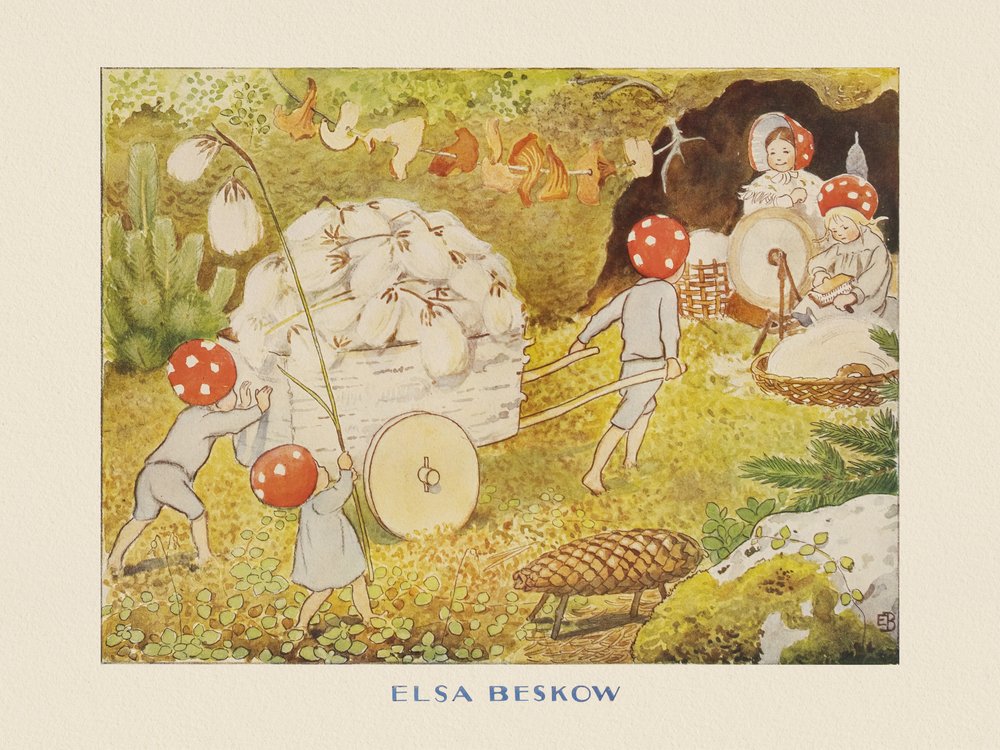 As Crianças do Papai Noel Mushroom Kids Cotton de Elsa Beskow