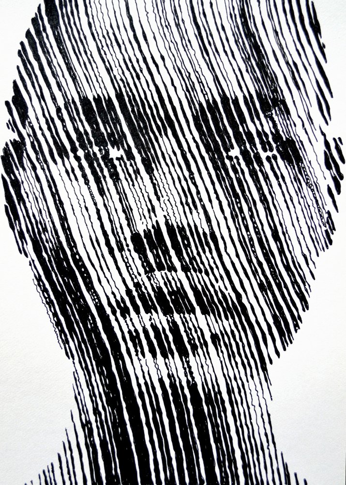 Retrato em linha abstrata de Erik Van Velzen