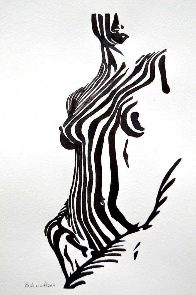 Nude com riscas de zebra de Erik Van Velzen