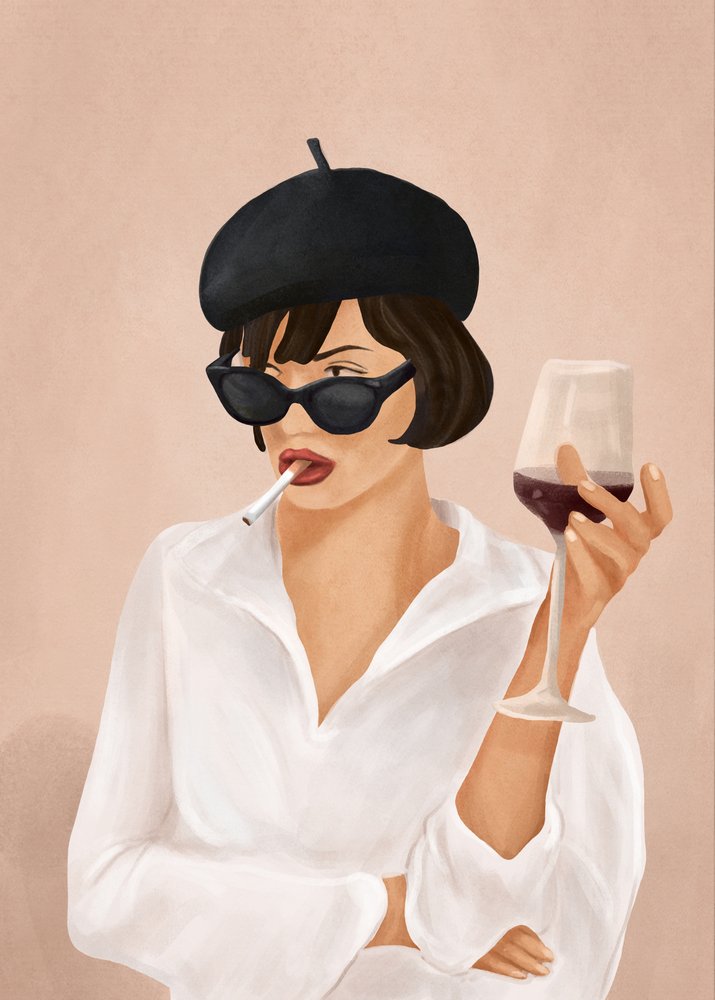 Mulher elegante de smoking de Flow Line