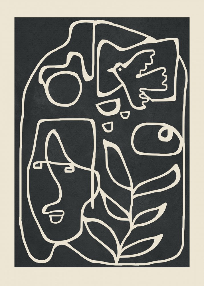 Ilustrações em linha tranquilas de Flow Line