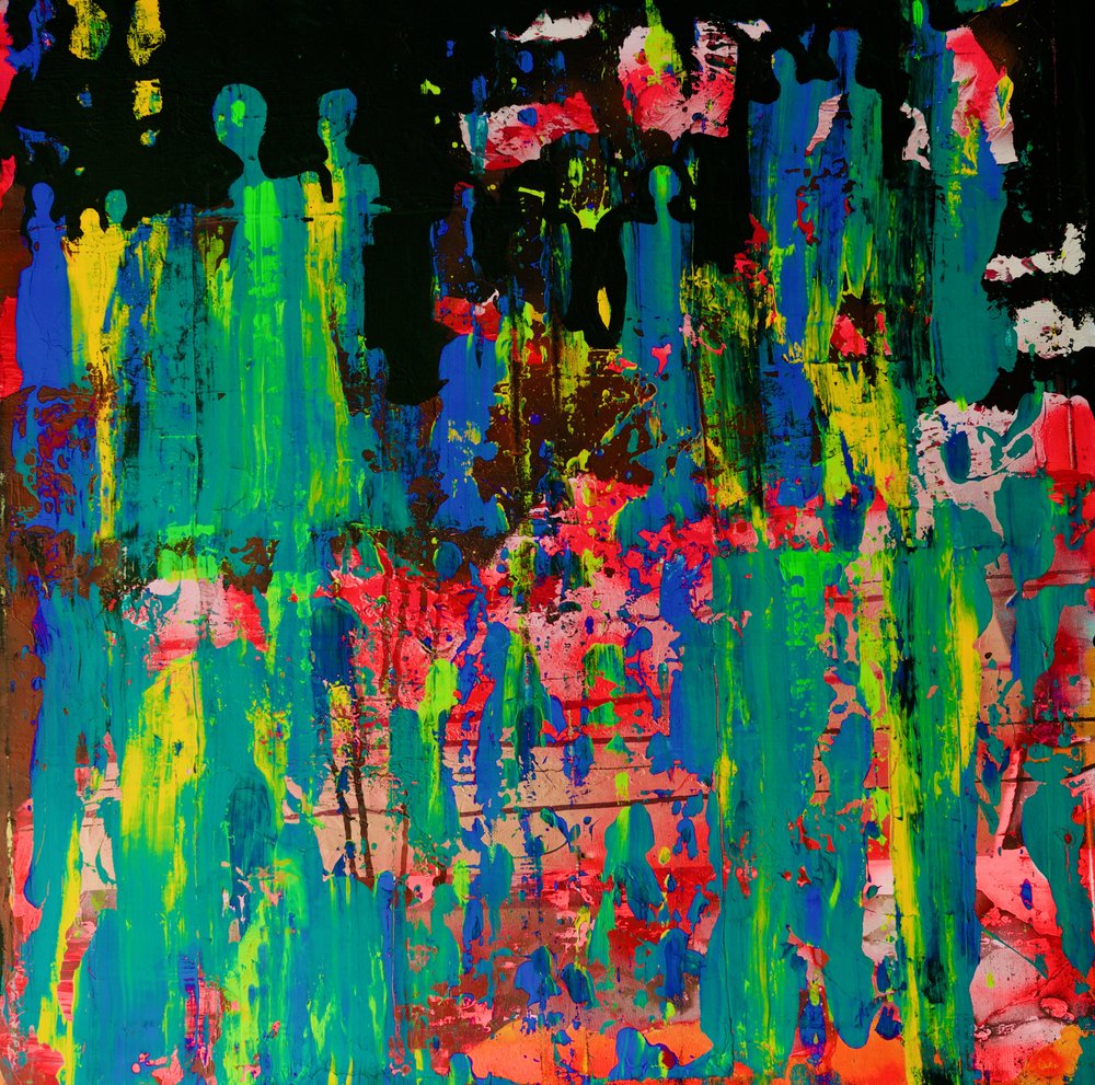 Multidão abstrata e vibrante de Fredrik Olsen
