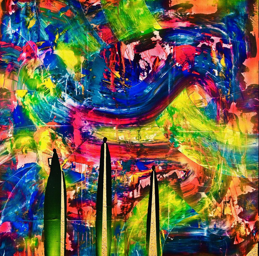 Figuras abstratas vibrantes de Fredrik Olsen