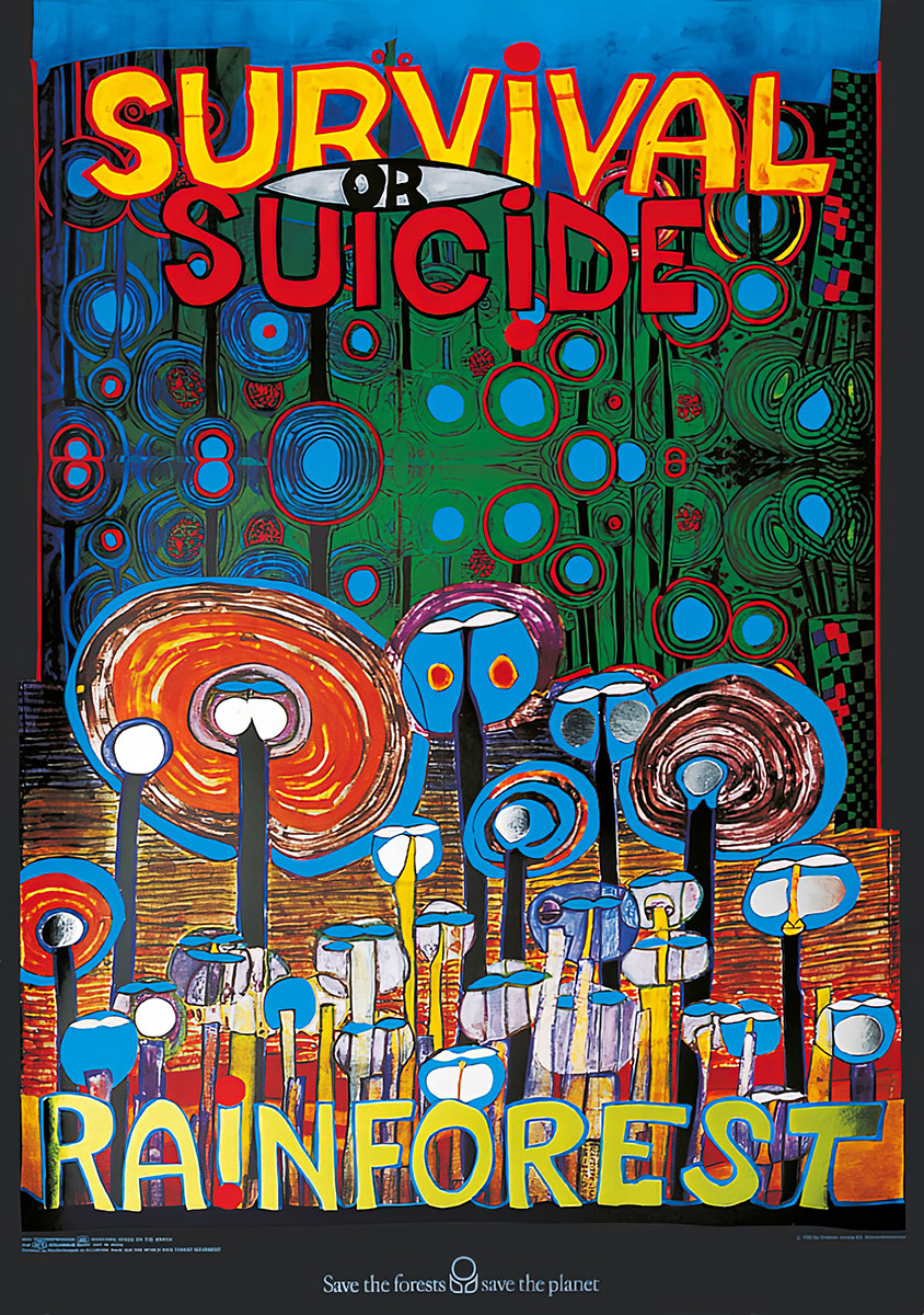 Sobrevivência ou suicídio - Floresta tropical de Friedensreich Hundertwasser