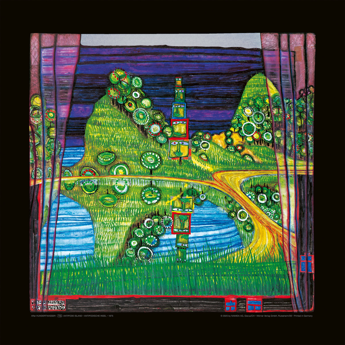 Ilha antípoda de Friedensreich Hundertwasser