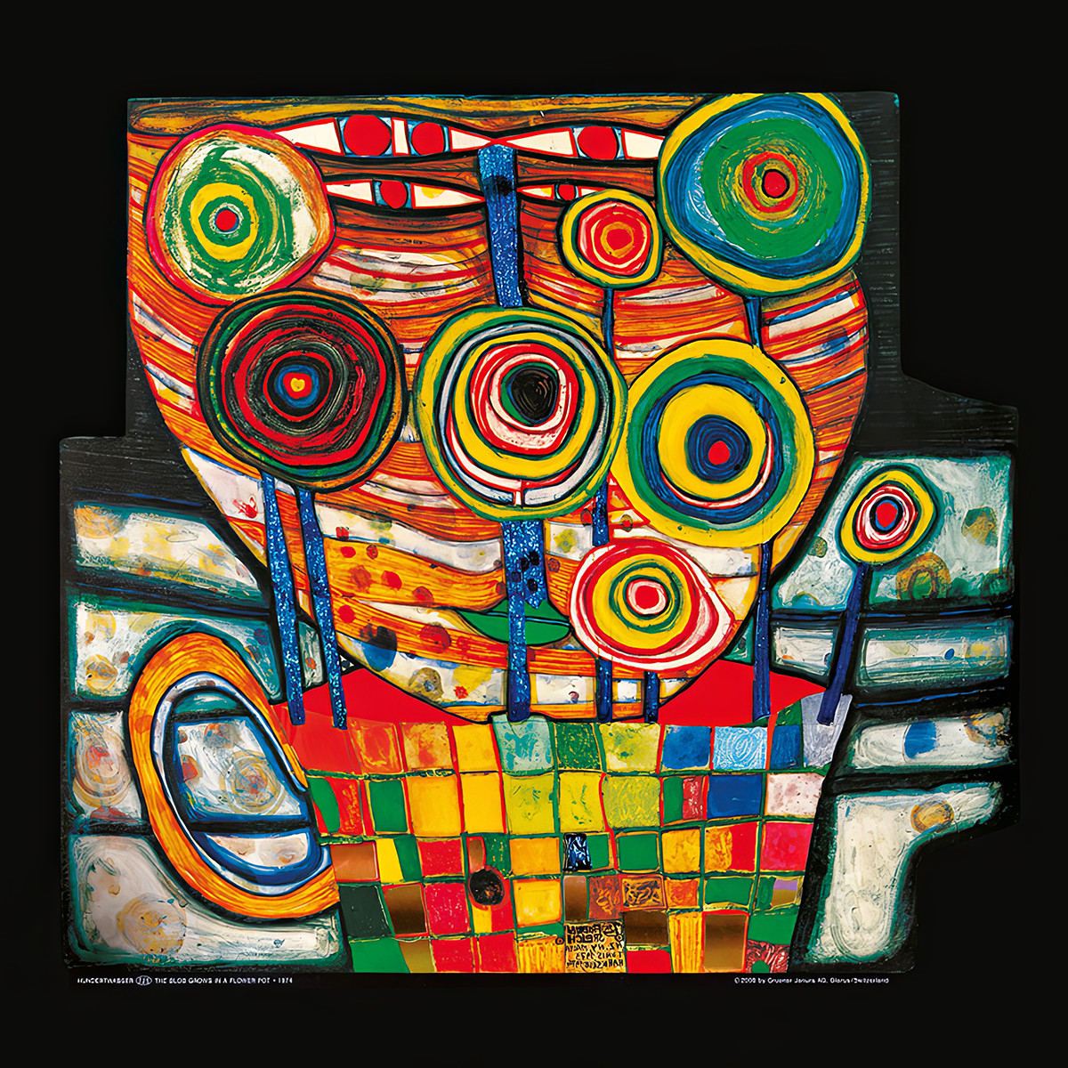 Aquela coisa cresce no vaso de Friedensreich Hundertwasser