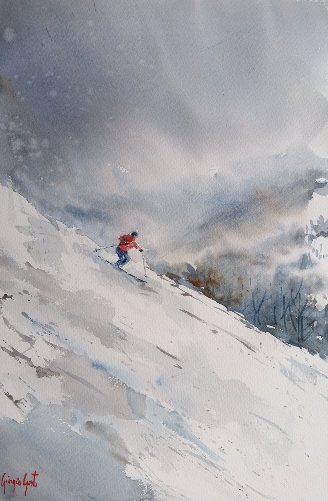Aventura de esqui alpino de Giorgio Gosti