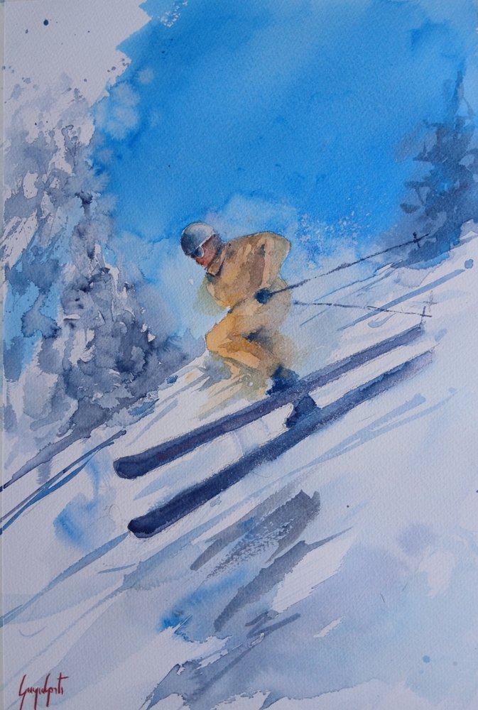 Esquiador de inverno dinâmico de Giorgio Gosti
