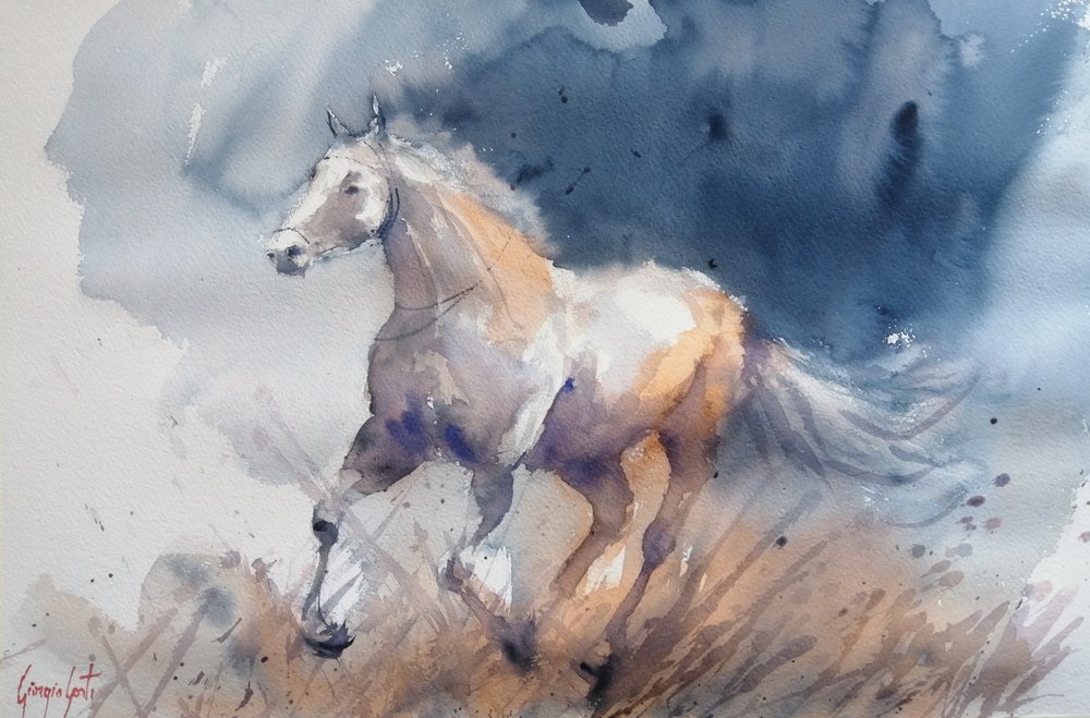 Cavalo Enérgico Azul de Giorgio Gosti