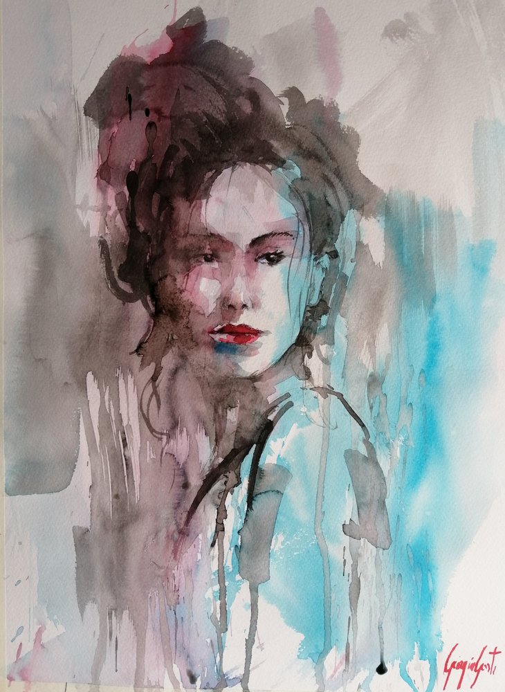 Retrato de uma mulher expressiva de Giorgio Gosti