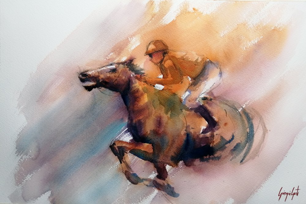 Ação de cavalos de corrida a galope de Giorgio Gosti