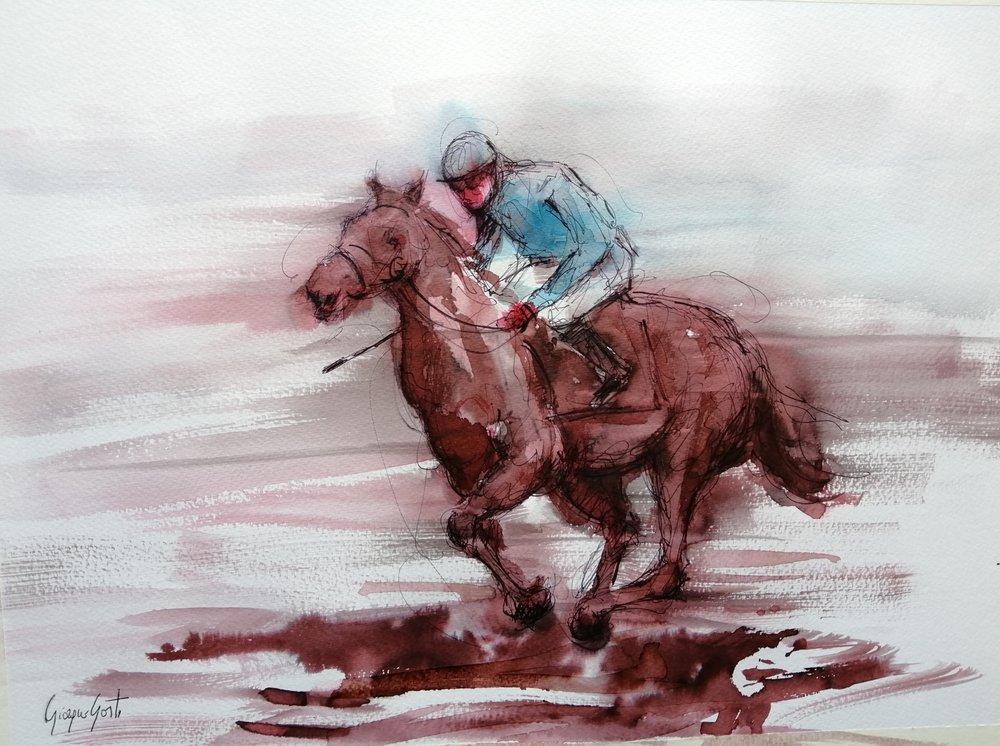 Jóquei de cavalos de corrida de Giorgio Gosti