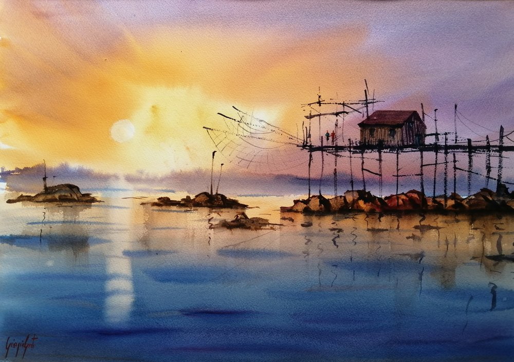 Cais de Pesca Golden Hour de Giorgio Gosti