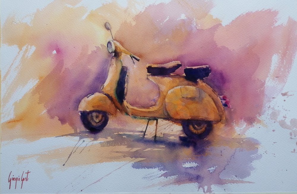 Scooter Retro Dourada de Giorgio Gosti