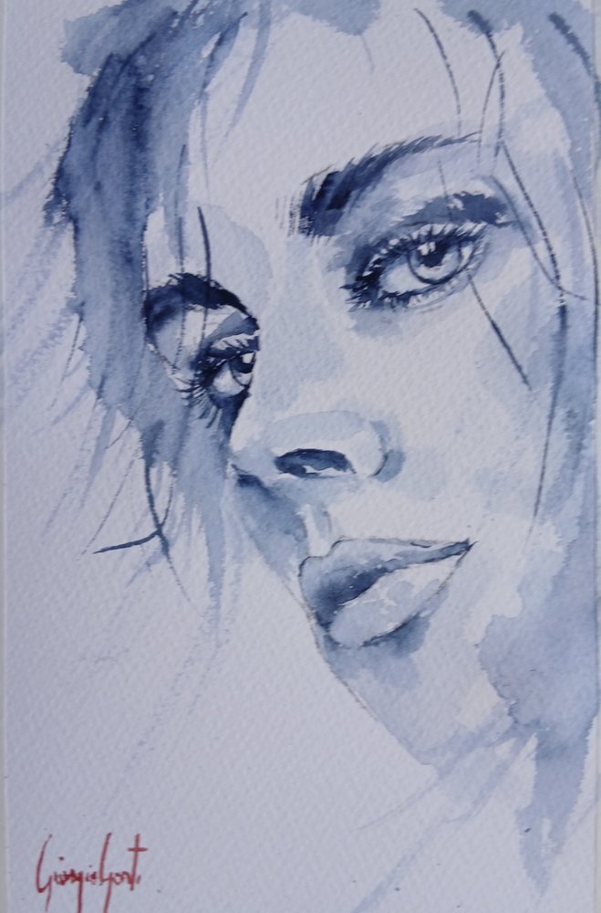 Retrato de olhar índigo de Giorgio Gosti