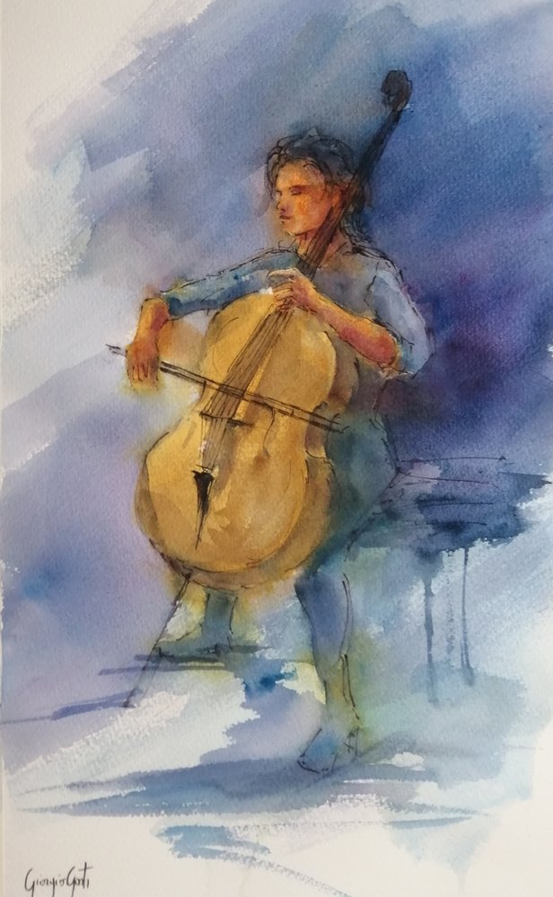 Interpretação serena de violoncelo de Giorgio Gosti