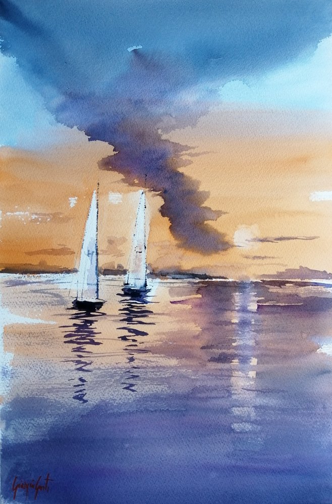 Veleiros Serene Sunset de Giorgio Gosti