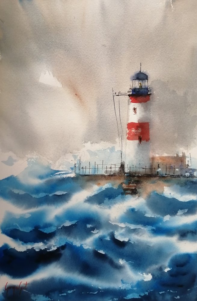 Farol no Oceano Tempestuoso de Giorgio Gosti