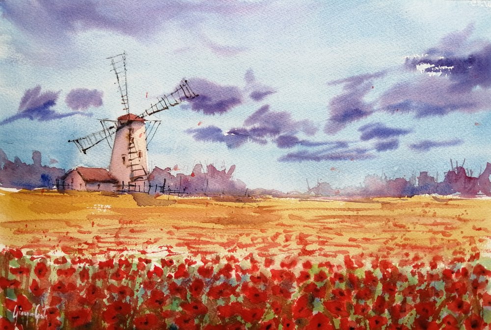 Campo de papoilas em plena floração de Giorgio Gosti