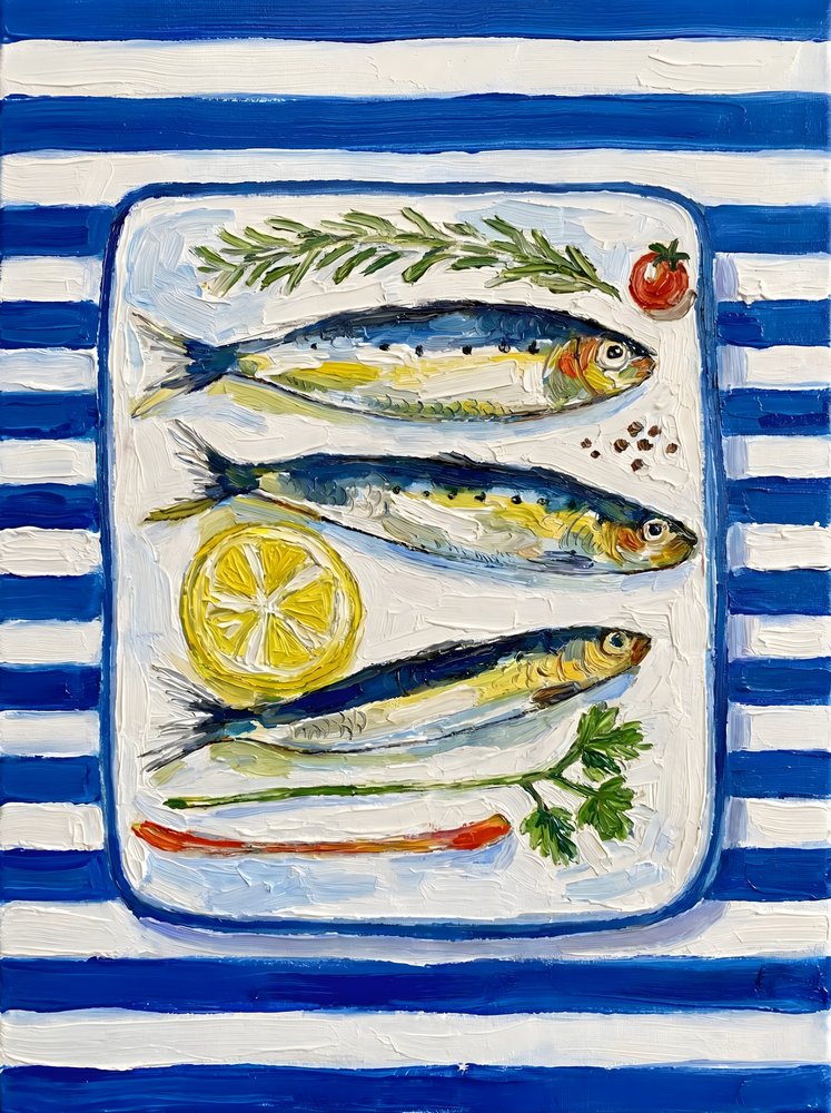 Sardinhas frescas com riscas azuis de HUGO