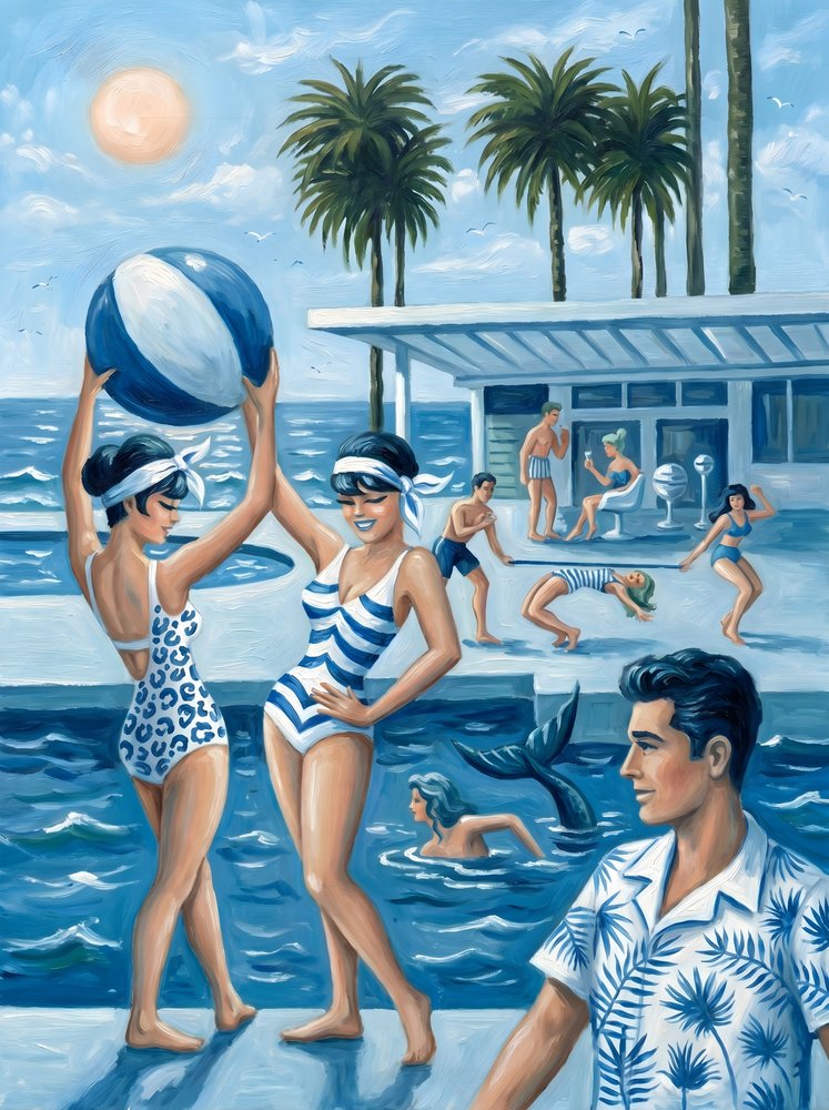 Diversão retro à beira da piscina de HUGO