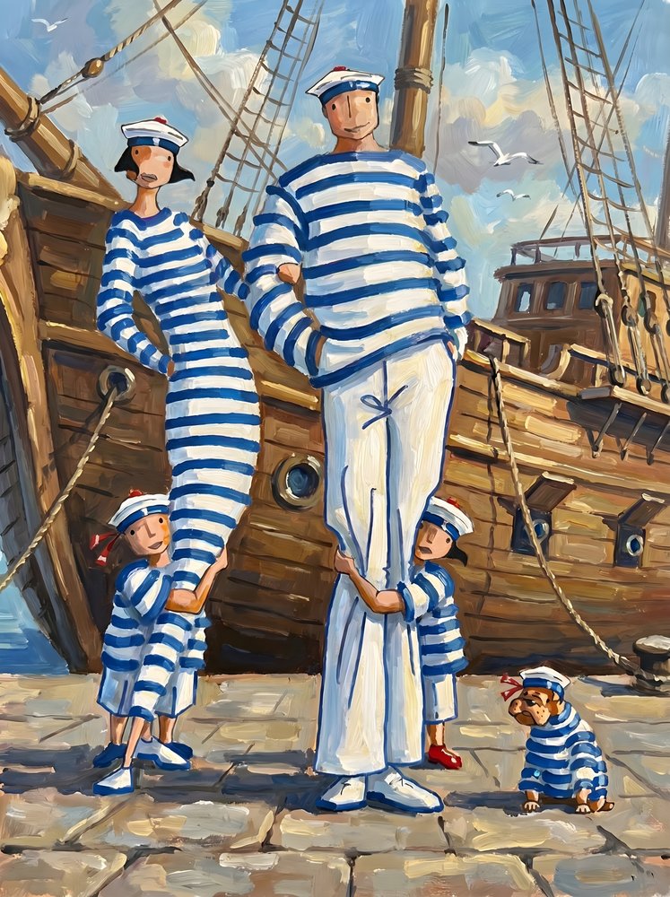 Família dos Marinheiros às Riscas de HUGO