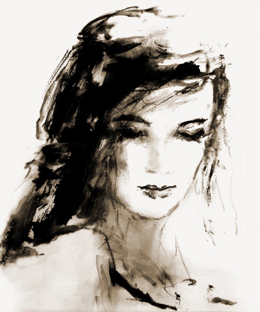 Retrato de uma mulher melancólica de Hein Kocken