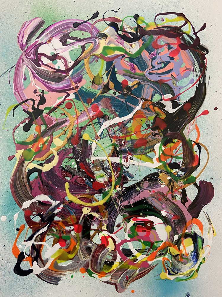 Fluxo abstrato vibrante de Irene Chua