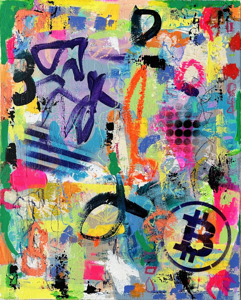 Graffiti vibrante sobre Bitcoin de Irene Chua