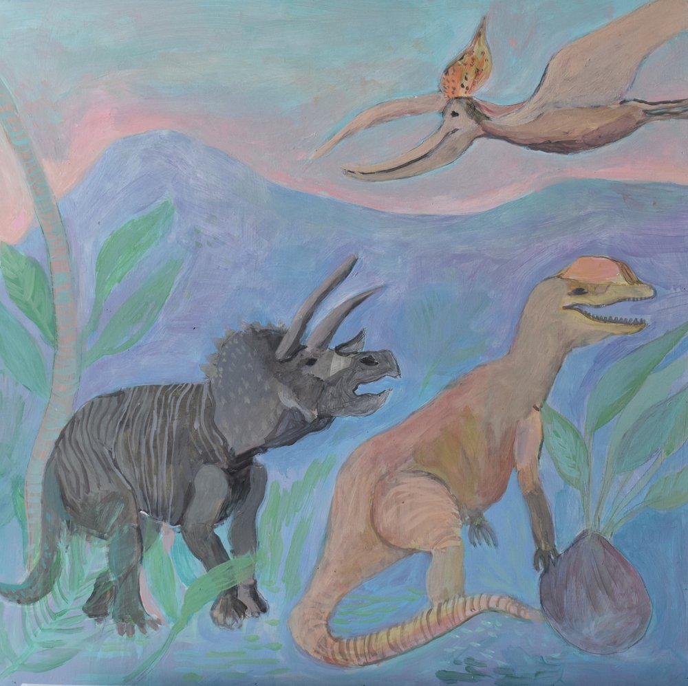 Dinossauros da selva antiga de Iria Fernandez