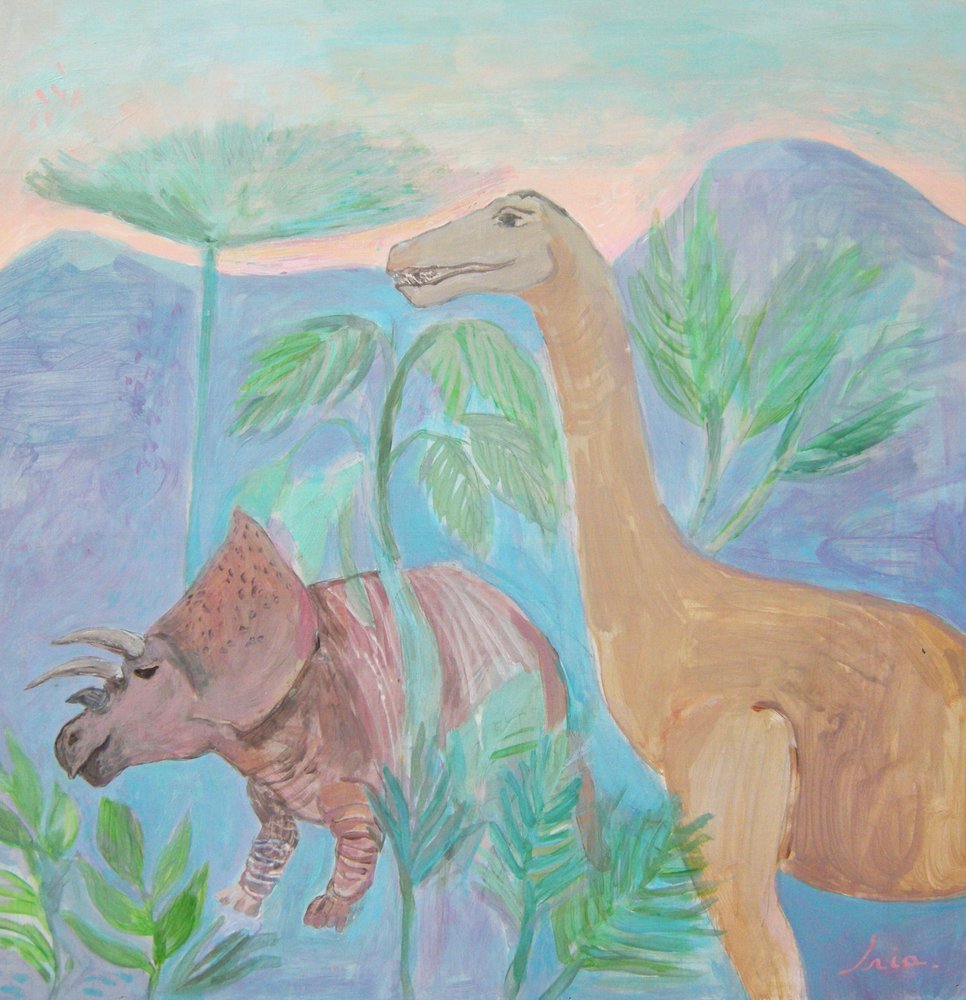 Paisagem Suave de Dinossauros de Iria Fernandez