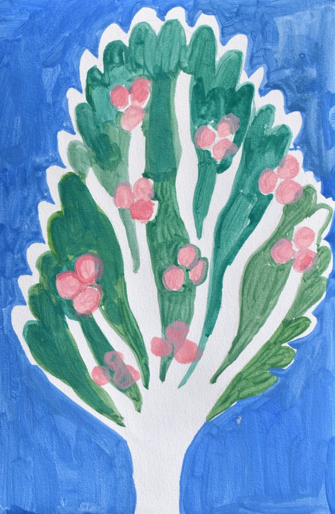 Árvore de flores cor-de-rosa de Iria Fernandez