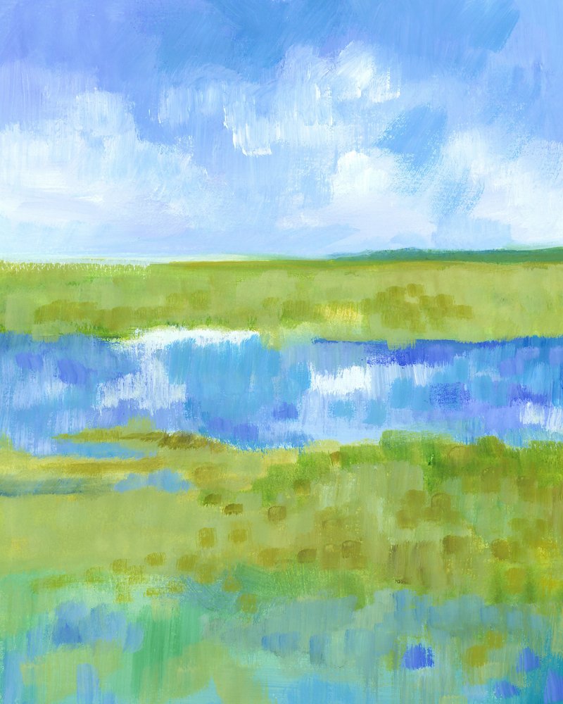 Paisagem abstrata verde-azul de Isabelle Brent