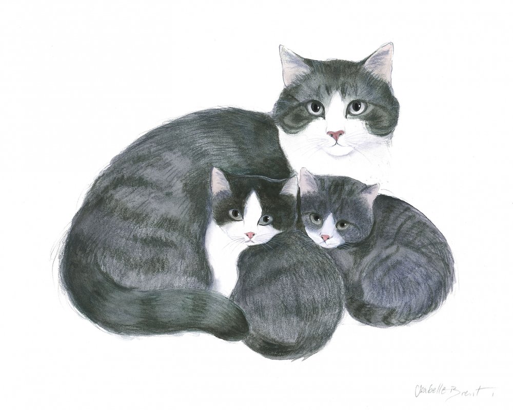 Gata e dois gatinhos de Isabelle Brent